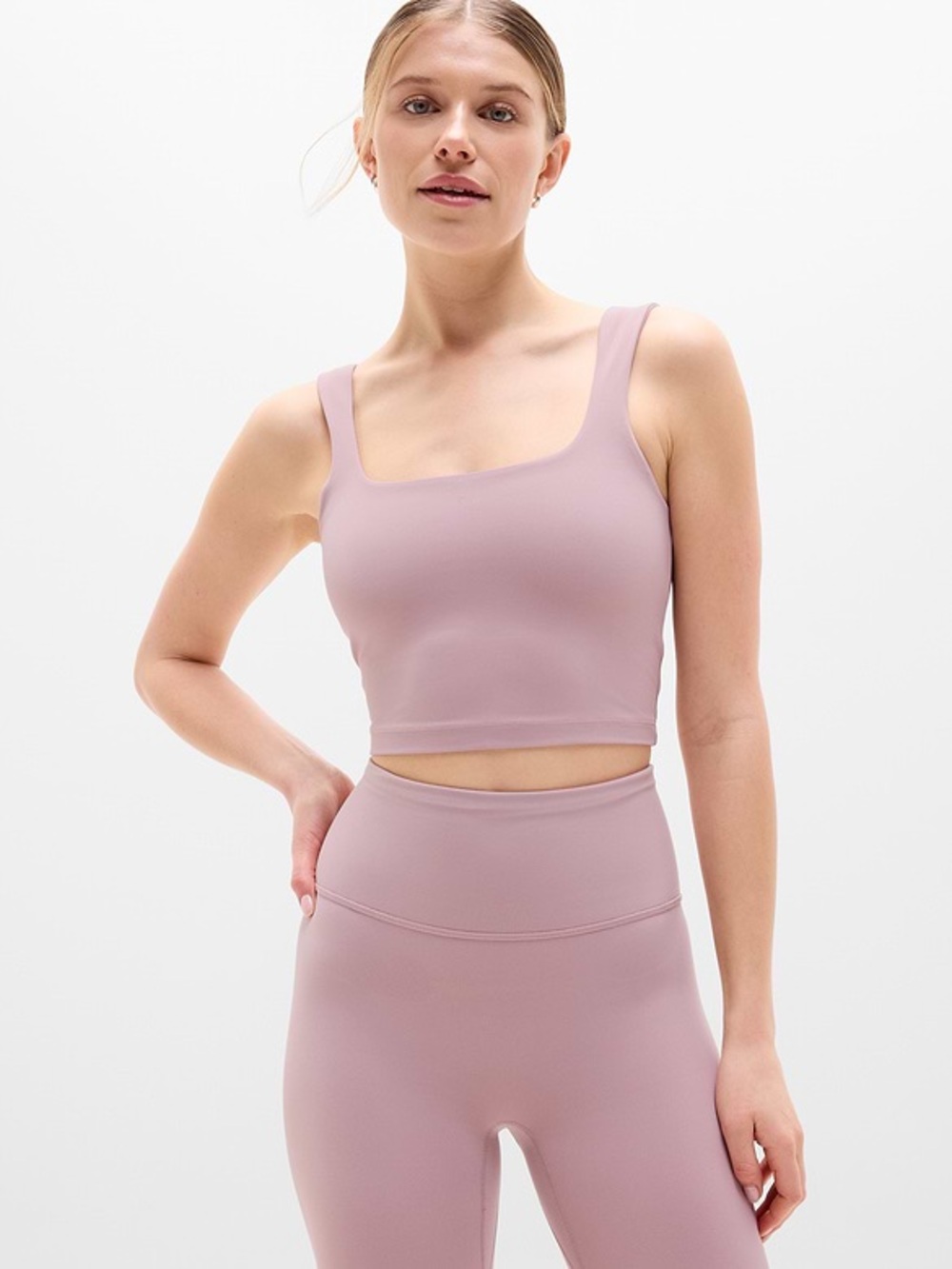 Athleta Transcend Square Neck Crop Sports Bra VitaFree XL